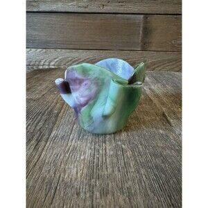 Small Vintage Handkerchief Milk Glass Bowl